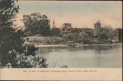 A View of Oakland from Adams Point, Lake Merritt California Postcard Postcard Postcard