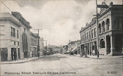 Looking Along Monterey Street Postcard