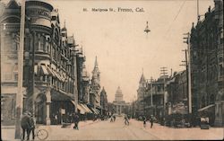 Looking Along Mariposa Street Fresno, CA Postcard Postcard Postcard