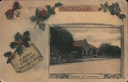 A Merrie Christmas and a Happy New Year Fresno, CA Postcard Postcard Postcard