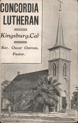 Concordia Lutheran Church, Reverend Oscar Ostrom Kingsburg, CA Postcard Postcard Postcard