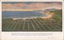 Rare: Farallone City, Ocean Shore Railroad Cal. Suburban Home Co. Postcard