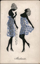 "Andante" Moderne Kunst Nudes Silhouettes Postcard Postcard Postcard