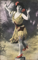 Balancing Woman Postcard