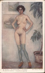 Nude Woman with Shoes and Stockings Women Eduard Adrian Dussek Postcard Postcard Postcard