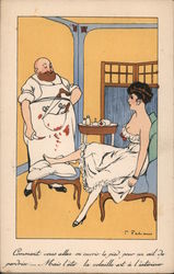 French: Surgeon working on Woman's Foot Artist Signed Postcard Postcard Postcard