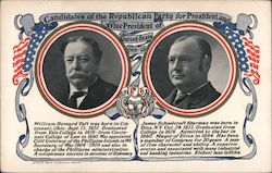 Candidates of the Republican party for President and Vice President of United States 1909-1913 Postcard