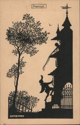 Rapunzel Silhouette, Elsbeth Forck Silhouettes Postcard Postcard Postcard