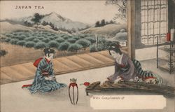 Japan Tea - Woman Playing the Koto Asian Postcard Postcard Postcard