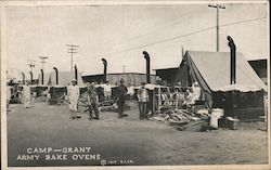 Camp Grant Army Bake Ovens Soldiers Tents Postcard