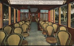 Pacific Electric Interior Observation Car, Tilton's Trolley Trip Los Angeles, CA Trolleys & Streetcars Postcard Postcard Postcard