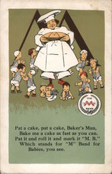 Pat a Cake, Baker's Man, Mark it With an M - Minneapolis Knitting Works Postcard