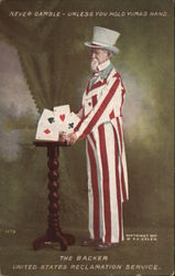 Never Gamble Unles you hold yuma's hand Uncle Sam Advertising Postcard Postcard Postcard