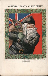 National Santa Claus Series England Santa with Union Jack Postcard