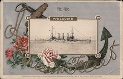 Welcome American Fleet Battleships Postcard Postcard Postcard