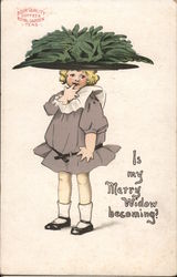 Is my Merry Widow becoming? Postcard