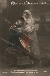 Red Cross Nurse Gloire et Devouement World War I Postcard Postcard Postcard