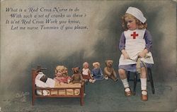 What is a Red Cross Nurse to do With such a set of cranks as these? World War I Postcard Postcard Postcard