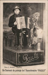 Remembering the Passage of the Accordionist "Paulo" One Man Band Performers & Groups J. Mollard Postcard Postcard Postcard