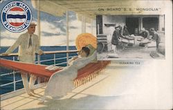 Cleaning Tea - On board S.S. Mongolia Cruise Ships Postcard Postcard Postcard