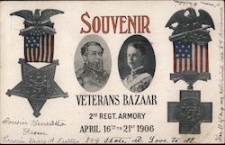 Souvenir Veterans Bazaar, 2nd Regiment Armory, April 16th to 21st 1906 Military Postcard Postcard Postcard