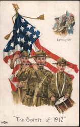 The Spirit of 1917 Patriotic Postcard Postcard Postcard