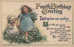 Fourth Birthday Greeting Let Us Love One Another. 1 John 4, 7a Postcard Postcard Postcard