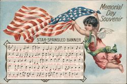 Memorial Day Souvenir Star Spangled Banner Sheet Music Postcard