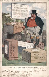 John Bull's International dumping Ground Foreign Surplus may be shot here free of charge Political Arthur Moreland Postcard Post Postcard