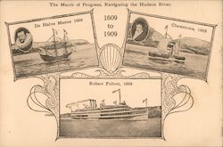 The march of progress, navigating the hudson river Postcard