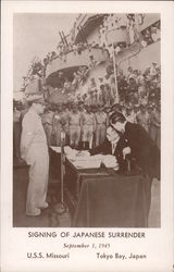 Signing of Japanese Surrender, September 1,1945 - U.S.S. Missouri, Tokyo Bay, Japan Postcard