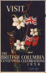 Visit the British Columbia Centennial Celebrations 1958 Postcard