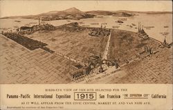 Birds-Eye View of the Site Selected for the Panama-Pacific Exposition 1915 Postcard