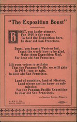 The Exposition Boost in San Francisco 1915 Panama-Pacific International Exposition (PPIE) Postcard Postcard Postcard