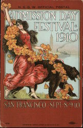 Admission Day Festival 1910 - San Francisco California 1915 Panama-Pacific Exposition Daniel A. Ryan Postcard Postcard Postcard