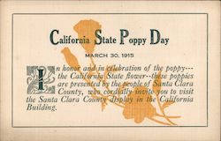 California State Poppy Day March 30, 1915 1915 Panama-Pacific Exposition Postcard Postcard Postcard