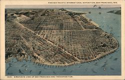 Bird's Eye View of San Francisco and the Expositon 1915 Panama-Pacific Exposition Postcard Postcard Postcard