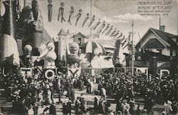 Crowds on the Zone in Front of Toyland Postcard