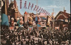 Crowds on the Zone in Front of Toyland Postcard