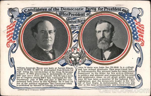 Candidates Of The Democratic Party Presidents Postcard