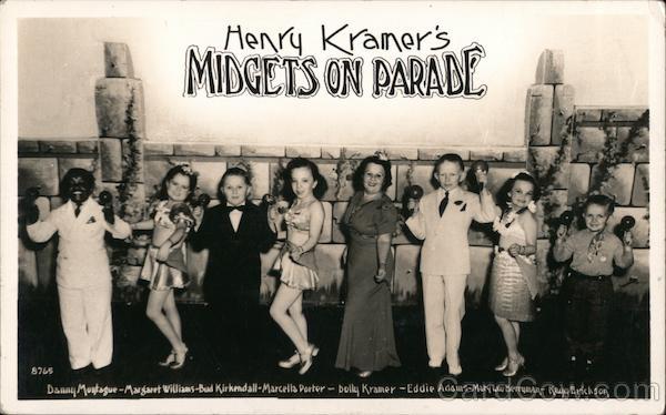 Henry Kramers Midgets On Parade Circus Postcard 