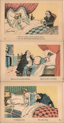 Set of 3: Doctor Examining Woman in Bed Xavier Sager Postcard Postcard Postcard