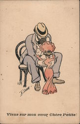 Man and Tiny Woman Series 42 Postcard