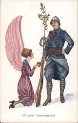 WWI A grateful heart Series 129 Xavier Sager Postcard Postcard Postcard