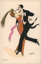 Man and Woman Dancing the Tango Series 594 Xavier Sager Postcard Postcard Postcard