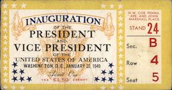 1949 Truman Inauguration of the President and Vice President Ticket Washington, DC Presidents Other Ephemera Ephemera Ephemera