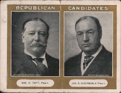 Republican Candidates Taft Sherman Postcard