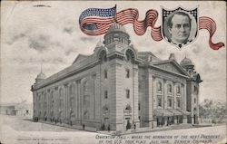 Convention Hall William Jennings Bryan Presidents Postcard Postcard Postcard