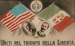 Uniti Pel Trionfo Della Liberta Woodrow Wilson Postcard