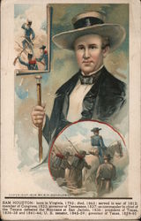 Sam Houston Political Postcard Postcard Postcard